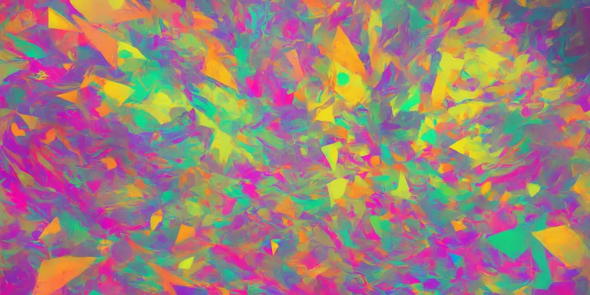 Una trama astratta multicolore con forme vivaci in rosa, giallo, verde e arancione che si sovrappongono su tutta la superficie.