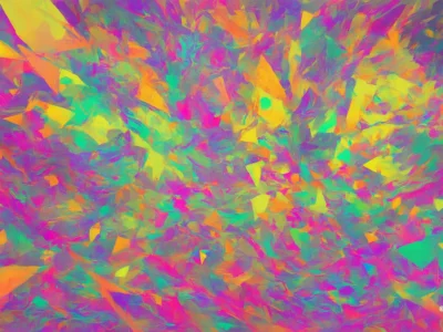 Una trama astratta multicolore con forme vivaci in rosa, giallo, verde e arancione che si sovrappongono su tutta la superficie.