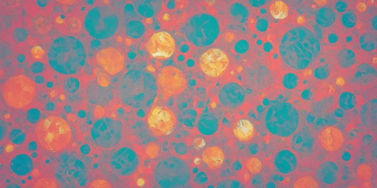 Sfondi astratti con cerchi turchesi, arancioni e gialli su una base rosa, con una piccola firma Scudo231 in basso a destra.