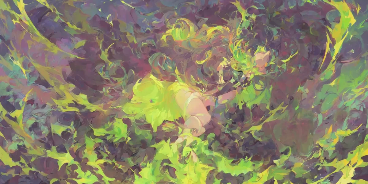 Una creatura alata dai colori verdi emerge tra foglie e pennellate, con il marchio Scudo231® visibile nell’angolo inferiore.