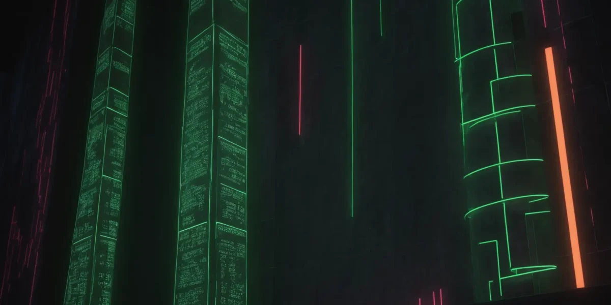 Colonne di testo e forme geometriche luminose richiamano la conformità aziendale e la gestione dei rischi, con firma Scudo231.it.