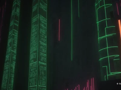 Colonne di testo e forme geometriche luminose richiamano la conformità aziendale e la gestione dei rischi, con firma Scudo231.it.